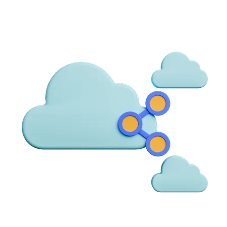 Cloud Share  3D Icon