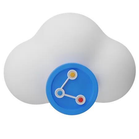 Cloud Share  3D Icon