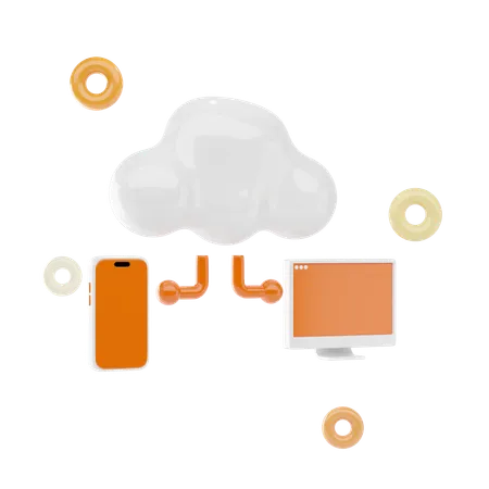 Cloud Share  3D Icon