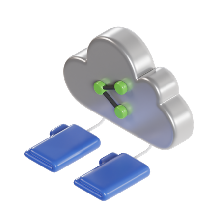 Cloud Share  3D Icon