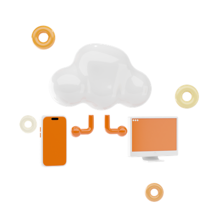 Cloud Share  3D Icon