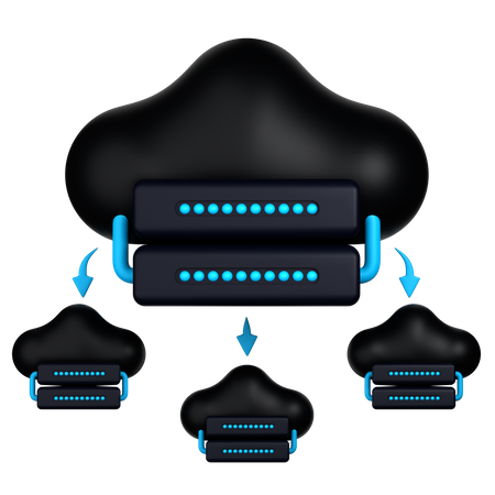 Cloud Shared  3D Icon