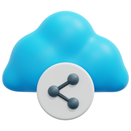 Cloud Sharing  3D Icon