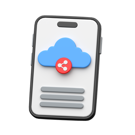 Cloud Sharing  3D Icon