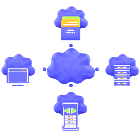 Cloud Sharing  3D Icon