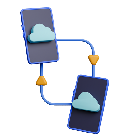 Cloud-Sharing auf dem Smartphone  3D Icon