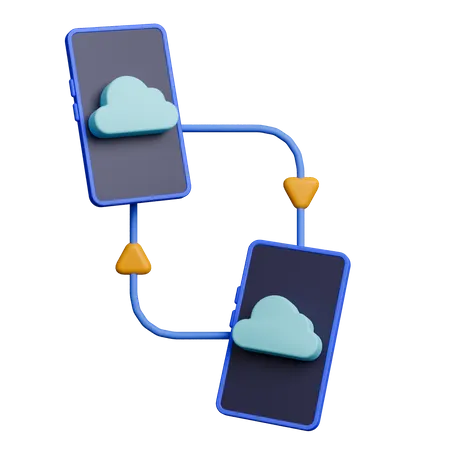 Cloud Sharing On Smartphone  3D Icon