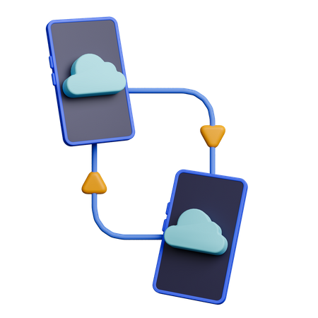 Cloud Sharing On Smartphone  3D Icon
