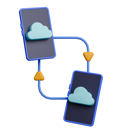 Cloud Sharing On Smartphone  3D Icon
