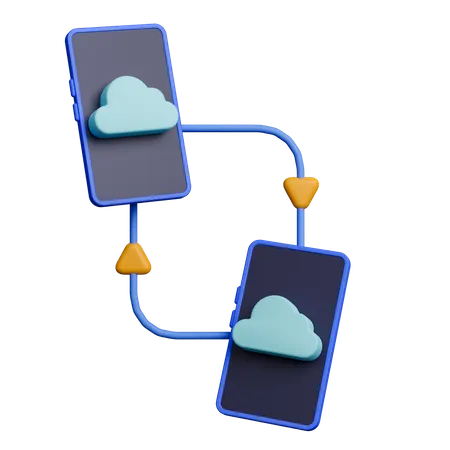 Cloud Sharing On Smartphone 3 D Icon 3D Icon