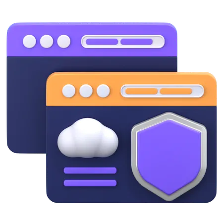 Cloud Shield  3D Icon