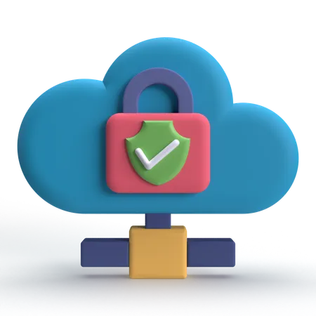 Cloud Shield  3D Icon