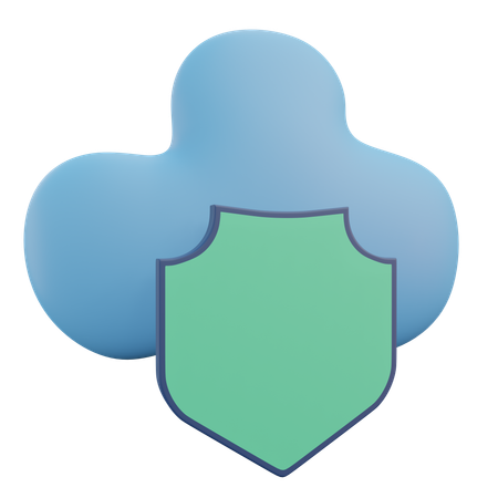 Cloud Shield  3D Icon