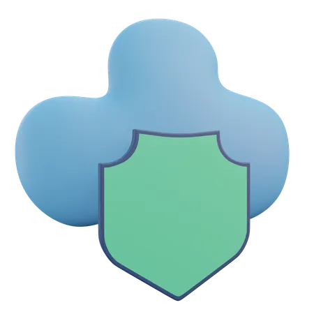 Cloud Shield  3D Icon