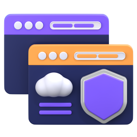 Cloud Shield  3D Icon