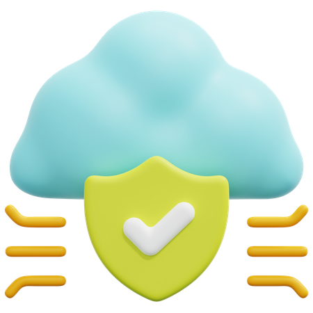 Cloud Shield 3D Icon