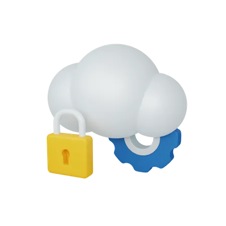 Cloud-Sicherheit  3D Illustration