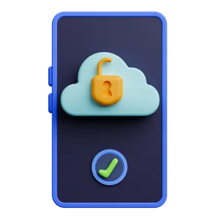 Cloud-Sicherheit auf dem Smartphone  3D Icon