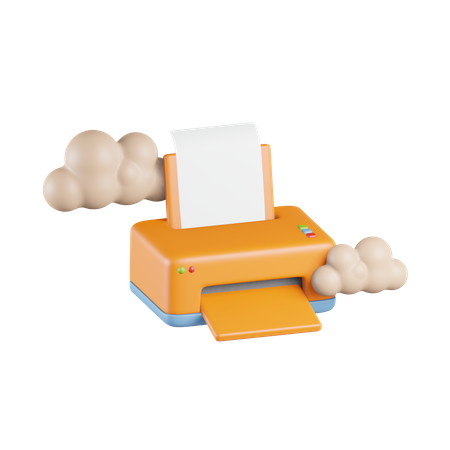 Cloud Smart Printer 3D Icon
