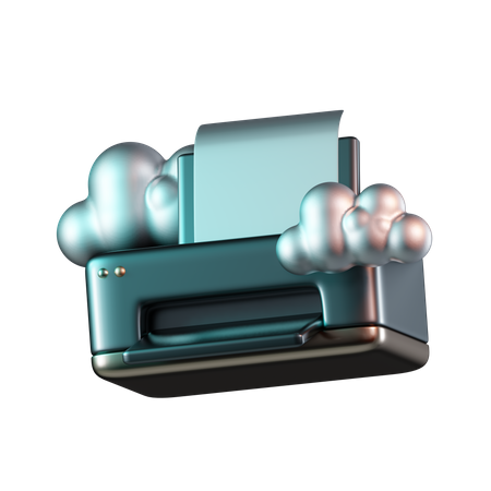 Cloud Smart Printer  3D Icon