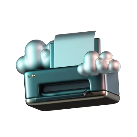 Cloud Smart Printer  3D Icon