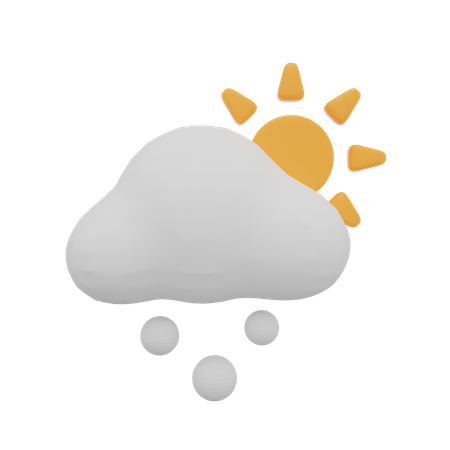 Cloud Snow Day Sun Weather  3D Icon
