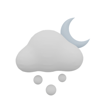 Cloud Snow Night Moon Weather  3D Icon
