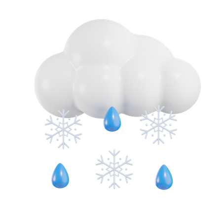 Cloud Snow Rain  3D Icon