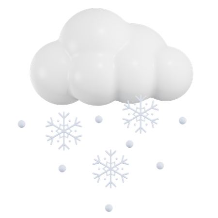 Cloud Snowfall  3D Icon