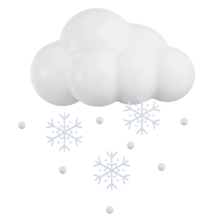 Cloud Snowfall  3D Icon