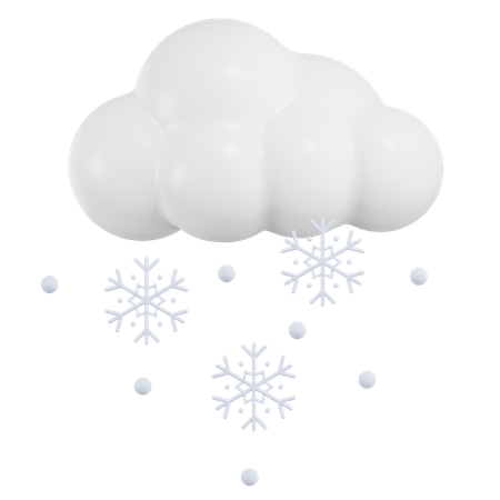 Cloud Snowfall 3D Icon