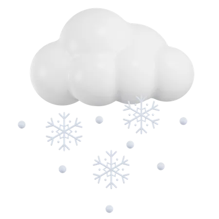 Cloud Snowfall 3D Icon