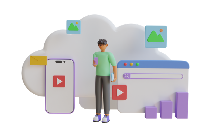 Cloud-Speicher  3D Icon