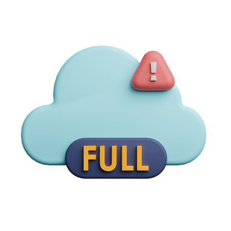 Cloud-Speicher voll  3D Icon