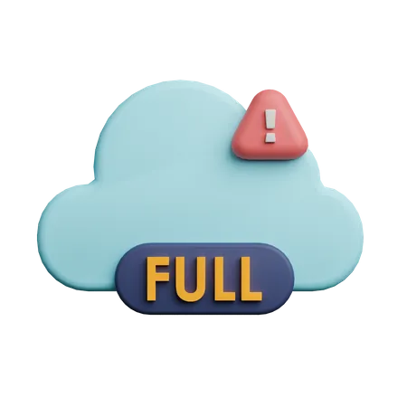 Cloud-Speicher voll  3D Icon