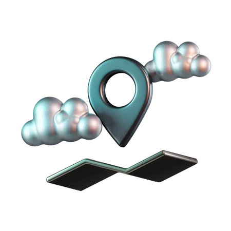 Cloud-Standortkarten  3D Icon