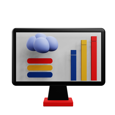 Cloud Statistic  3D Icon
