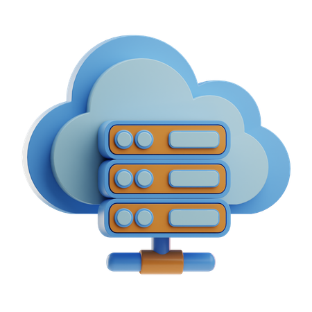 Cloud Storage Data Management  3D Icon