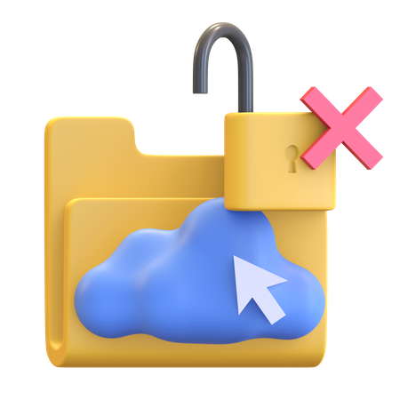 Cloud storage data protection  3D Illustration