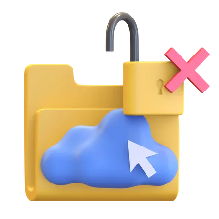 Cloud storage data protection  3D Illustration