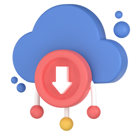 Cloud storage down  3D Icon