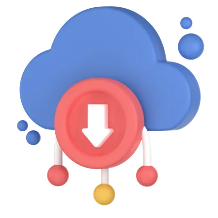 Cloud storage down  3D Icon