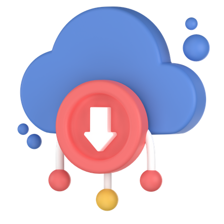 Cloud storage down 3D Icon