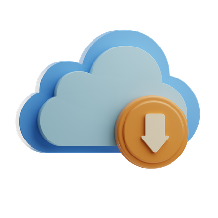 Cloud Storage Download  3D Icon