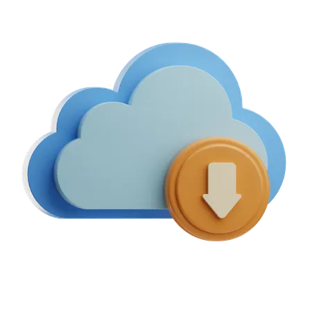 Cloud Storage Download  3D Icon