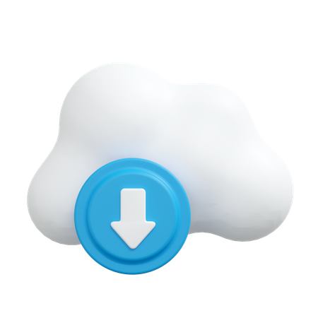 Cloud Storage Download  3D Icon