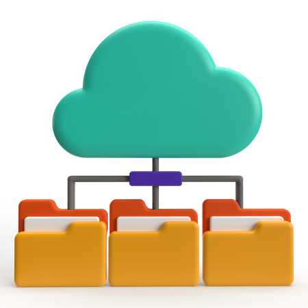 Cloud storage network  3D Icon