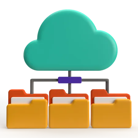 Cloud storage network  3D Icon