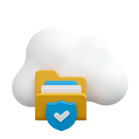 Cloud storage security  3D Icon