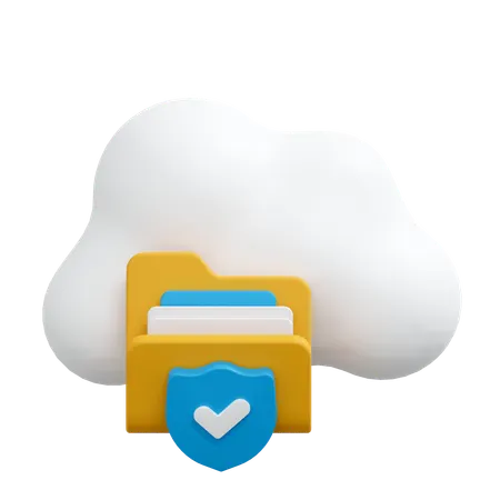 Cloud storage security  3D Icon